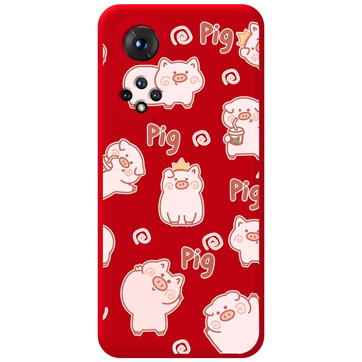 Funda Silicona Líquida Roja para Huawei Honor 50 5G / Nova 9 diseño Cerdos Dibujos