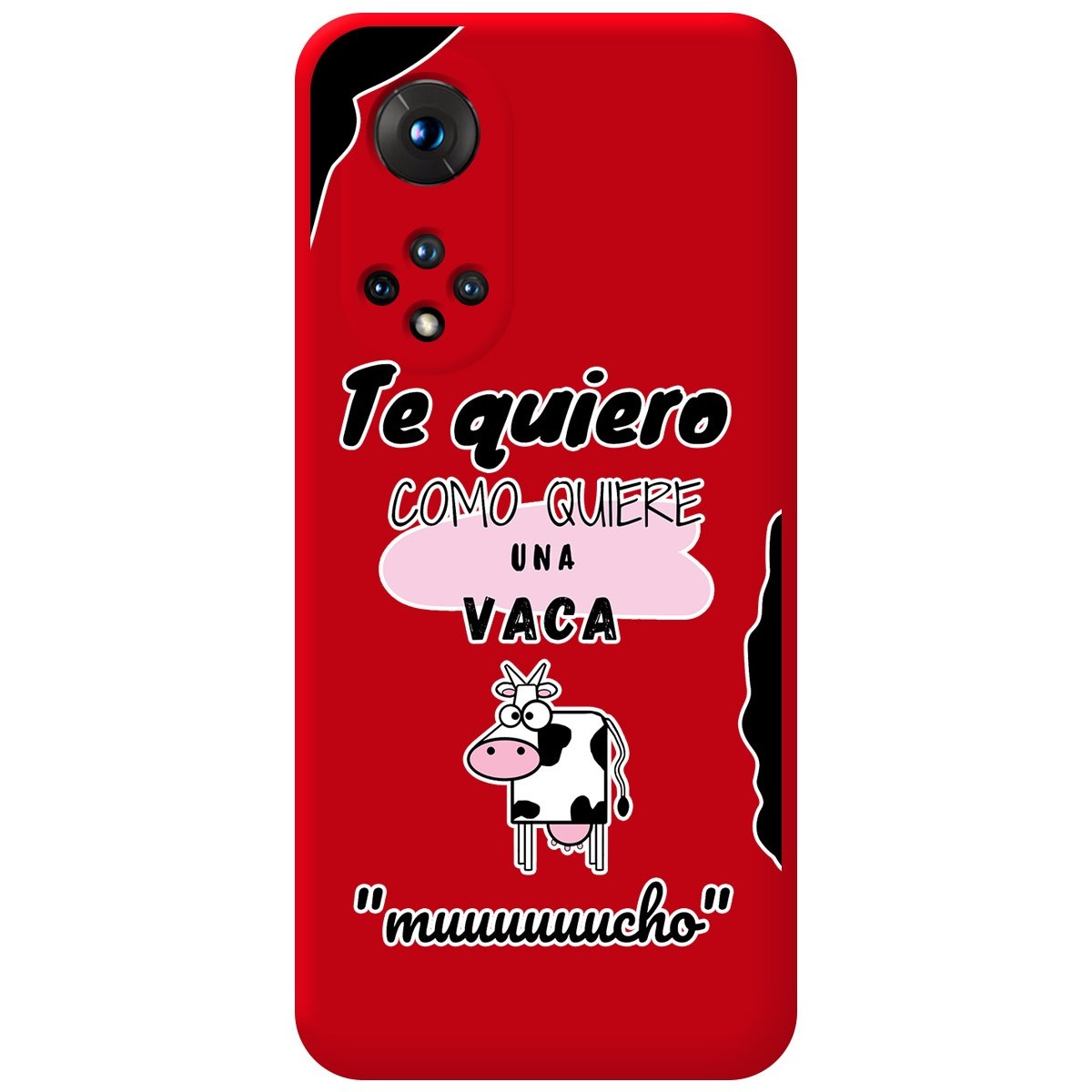Funda Silicona Líquida Roja para Huawei Honor 50 5G / Nova 9 diseño Vaca Dibujos
