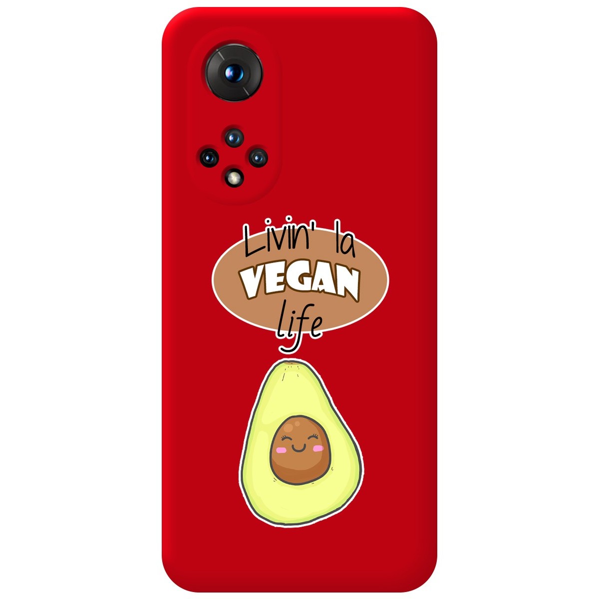 Funda Silicona Líquida Roja para Huawei Honor 50 5G / Nova 9 diseño Vegan Life Dibujos