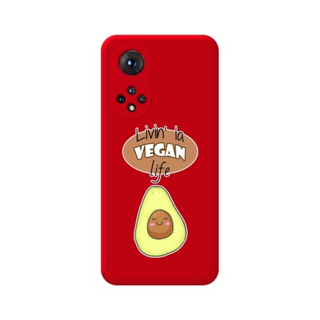 Funda Silicona Líquida Roja para Huawei Honor 50 5G / Nova 9 diseño Vegan Life Dibujos