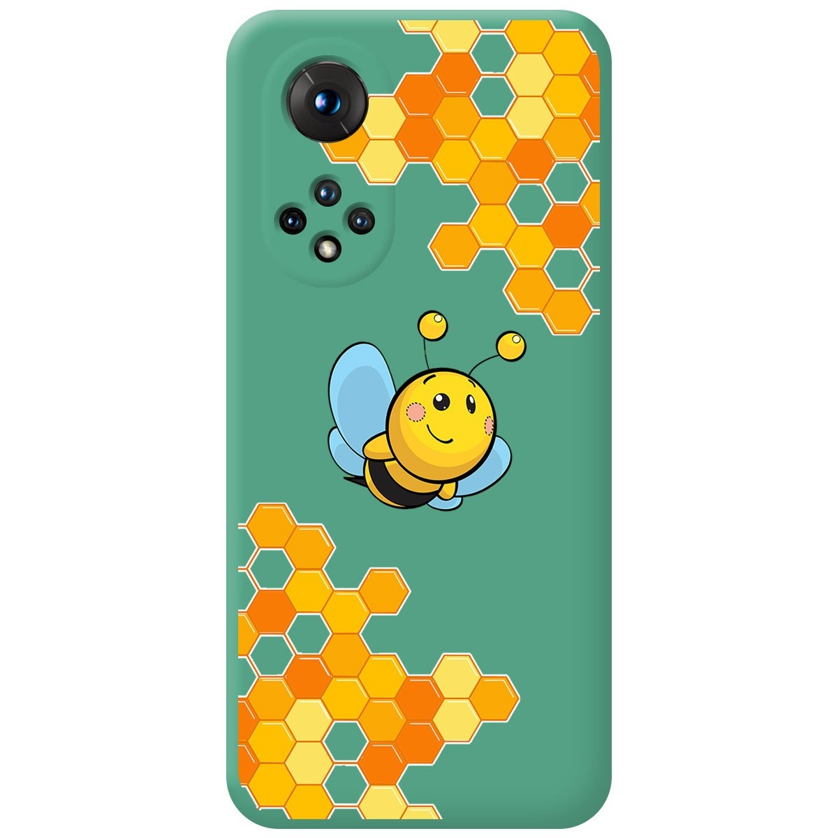 Funda Silicona Líquida Verde para Huawei Honor 50 5G / Nova 9 diseño Abeja Dibujos