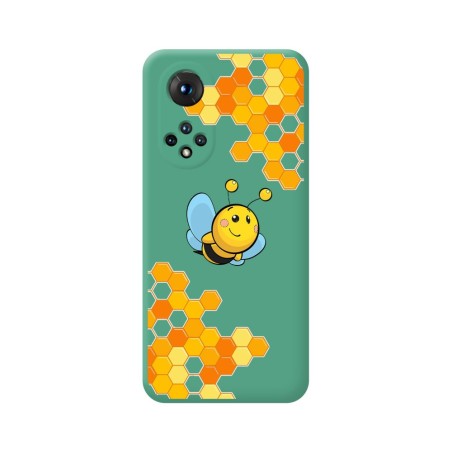 Funda Silicona Líquida Verde para Huawei Honor 50 5G / Nova 9 diseño Abeja Dibujos