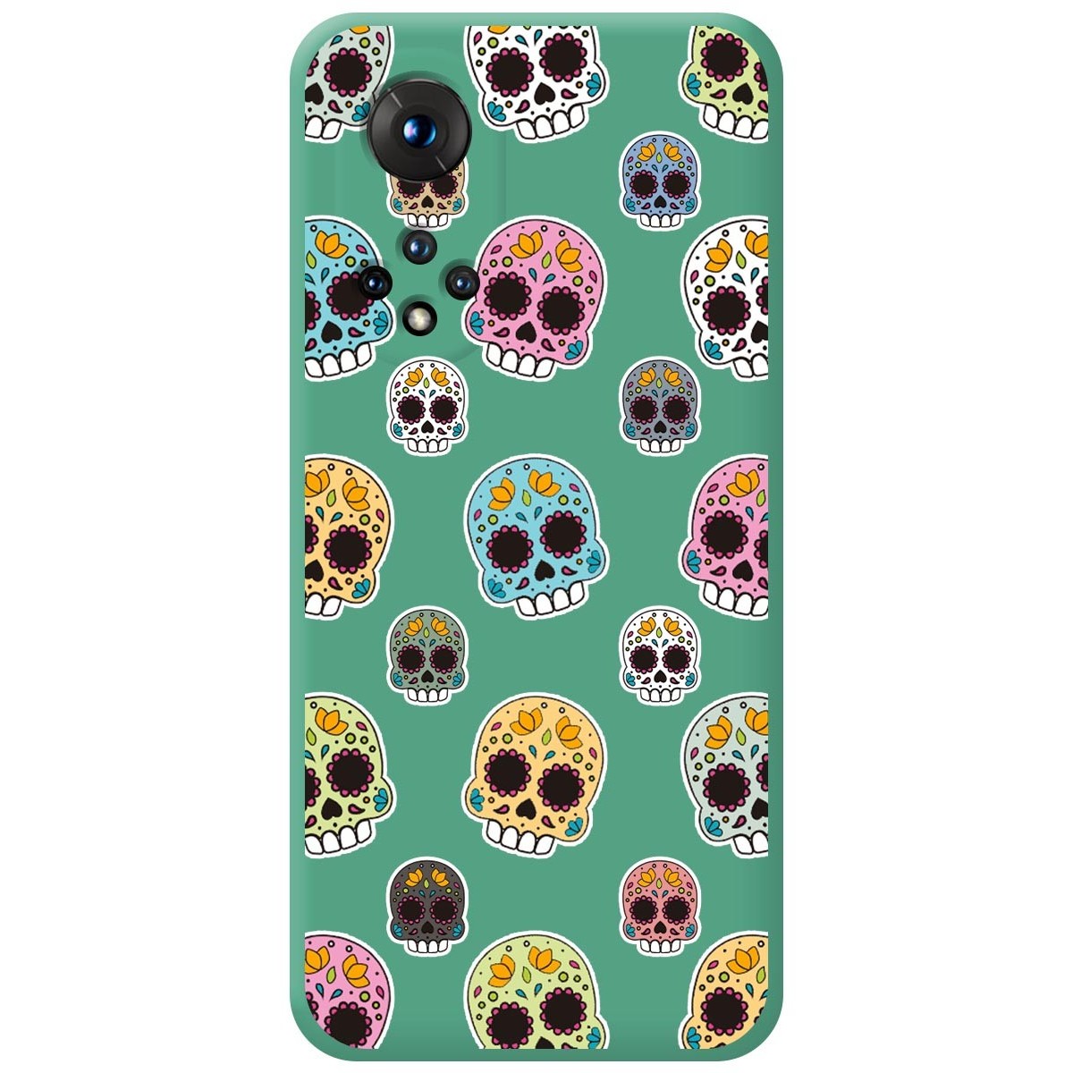 Funda Silicona Líquida Verde para Huawei Honor 50 5G / Nova 9 diseño Catrina Dibujos