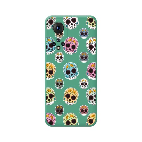 Funda Silicona Líquida Verde para Huawei Honor 50 5G / Nova 9 diseño Catrina Dibujos