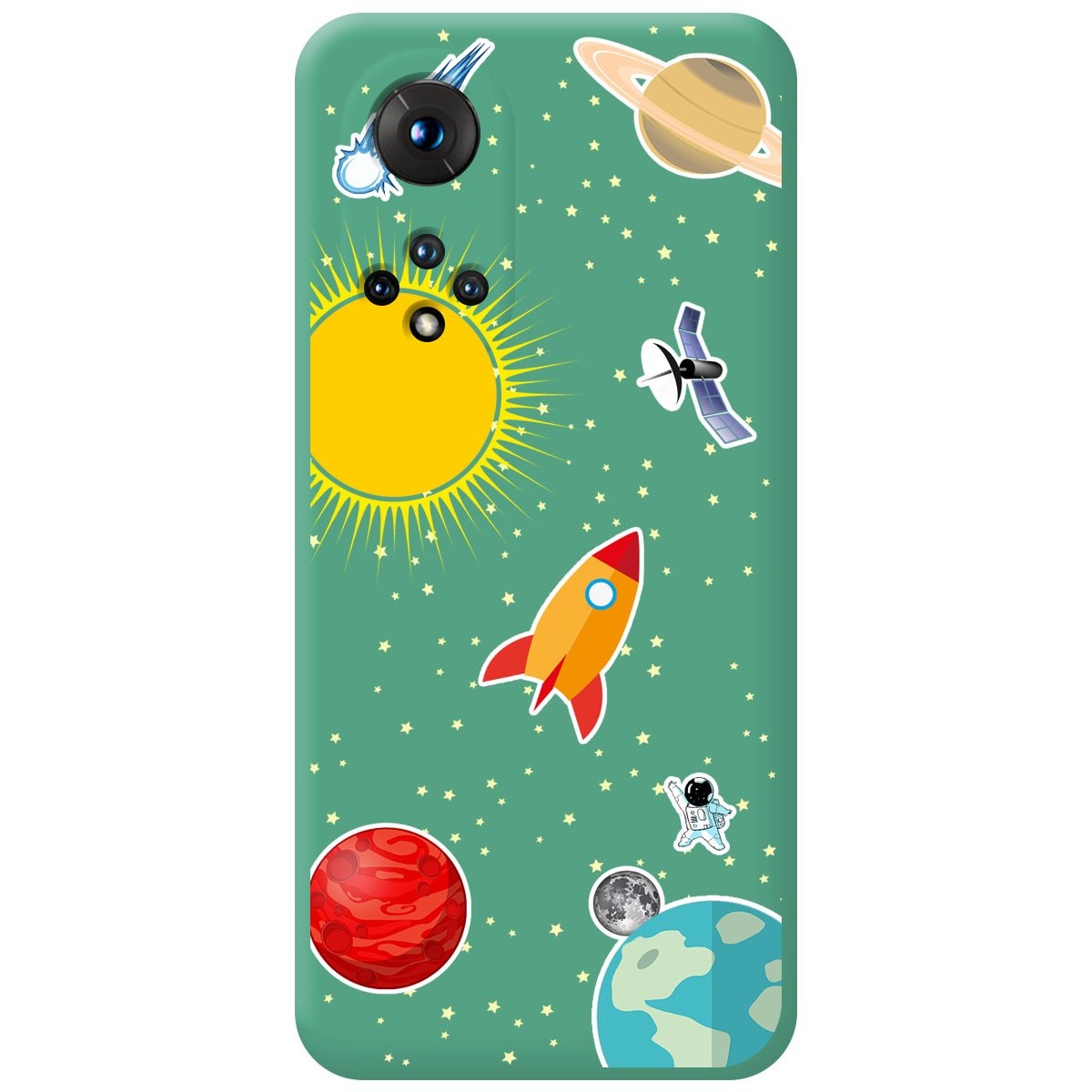 Funda Silicona Líquida Verde para Huawei Honor 50 5G / Nova 9 diseño Espacio Dibujos