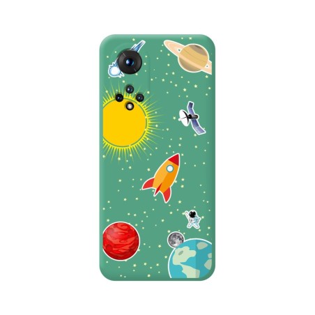 Funda Silicona Líquida Verde para Huawei Honor 50 5G / Nova 9 diseño Espacio Dibujos