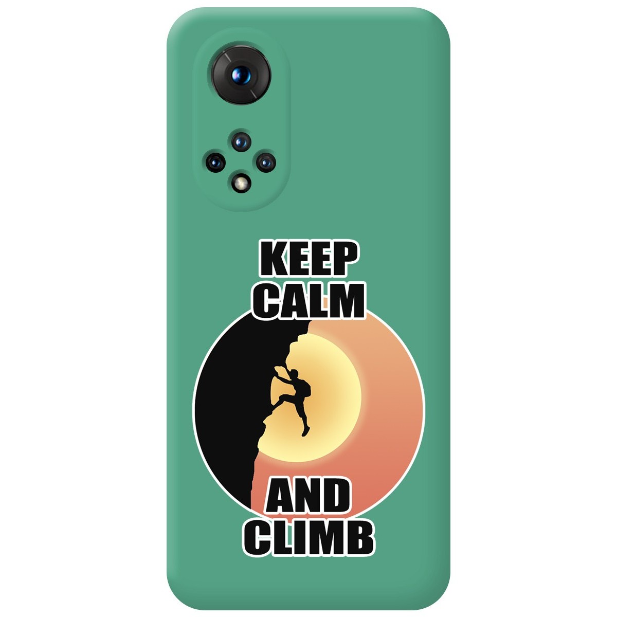 Funda Silicona Líquida Verde para Huawei Honor 50 5G / Nova 9 diseño Hombre Escalada Dibujos