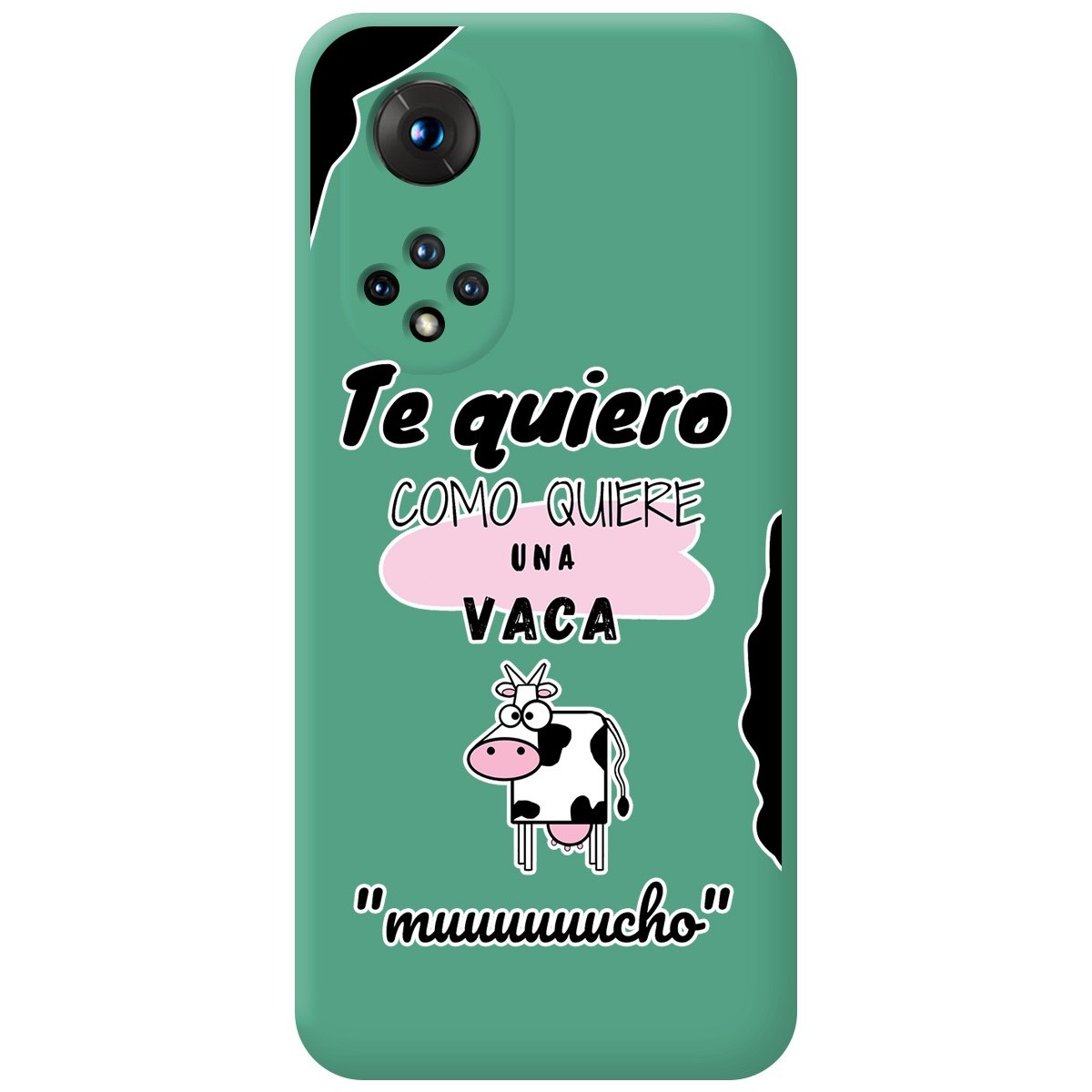 Funda Silicona Líquida Verde para Huawei Honor 50 5G / Nova 9 diseño Vaca Dibujos
