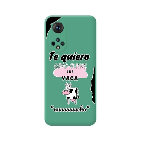 Funda Silicona Líquida Verde para Huawei Honor 50 5G / Nova 9 diseño Vaca Dibujos