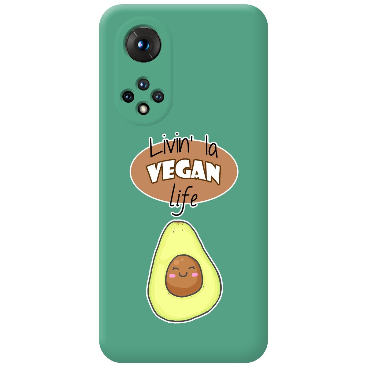 Funda Silicona Líquida Verde para Huawei Honor 50 5G / Nova 9 diseño Vegan Life Dibujos