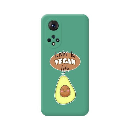 Funda Silicona Líquida Verde para Huawei Honor 50 5G / Nova 9 diseño Vegan Life Dibujos
