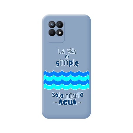 Funda Silicona Líquida Azul para Realme 8i diseño Agua Dibujos