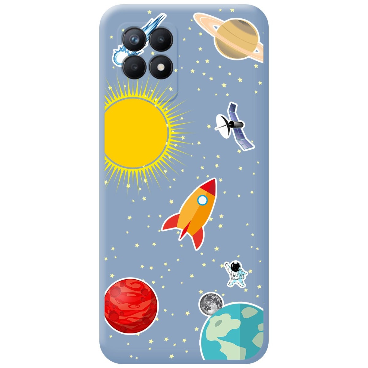 Funda Silicona Líquida Azul para Realme 8i diseño Espacio Dibujos