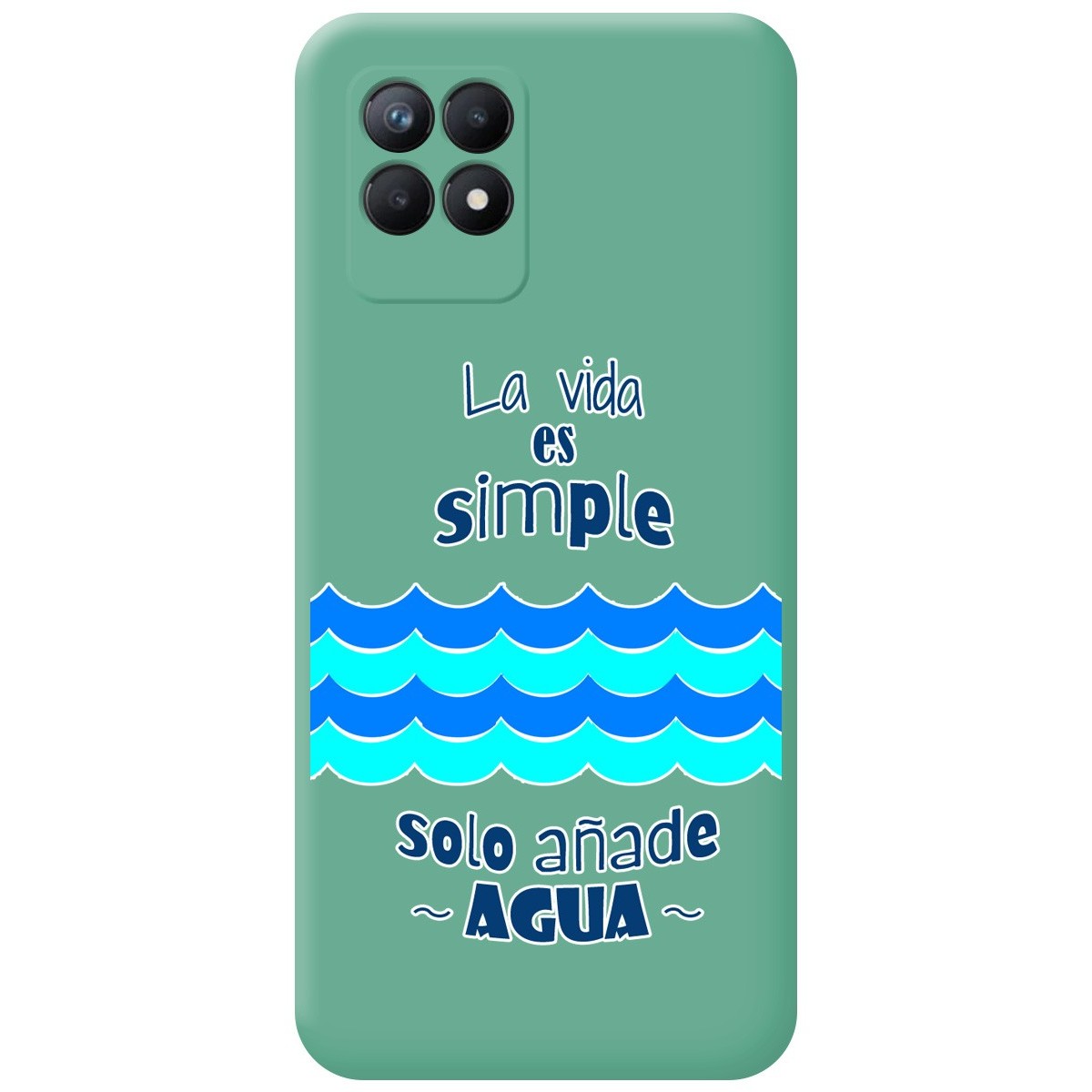 Funda Silicona Líquida Verde para Realme 8i diseño Agua Dibujos