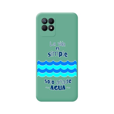 Funda Silicona Líquida Verde para Realme 8i diseño Agua Dibujos