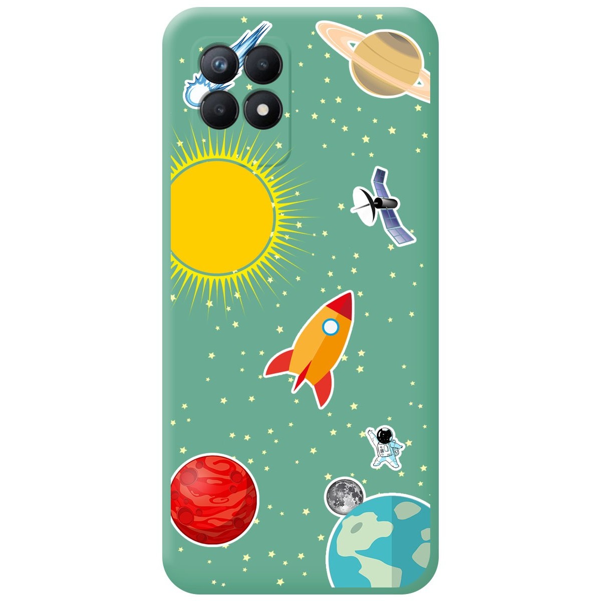 Funda Silicona Líquida Verde para Realme 8i diseño Espacio Dibujos