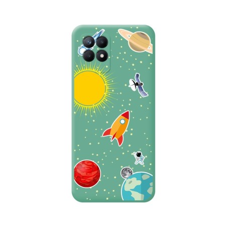 Funda Silicona Líquida Verde para Realme 8i diseño Espacio Dibujos
