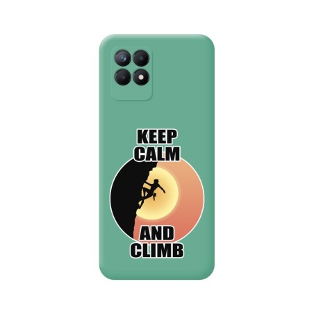 Funda Silicona Líquida Verde para Realme 8i diseño Mujer Escalada Dibujos