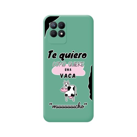 Funda Silicona Líquida Verde para Realme 8i diseño Vaca Dibujos