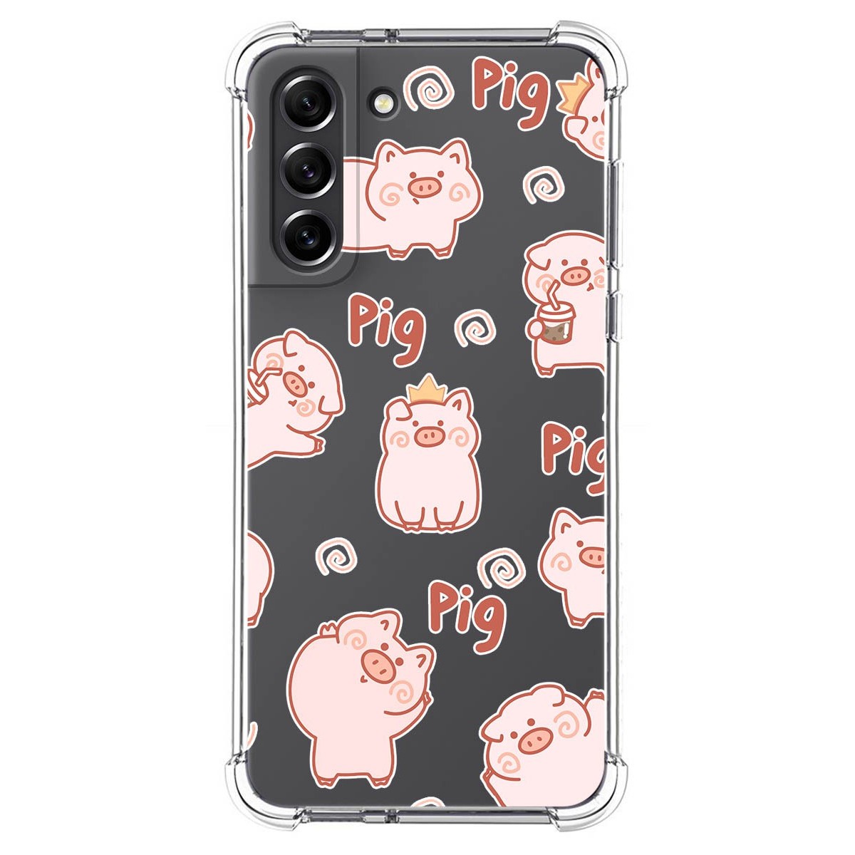Funda Silicona Antigolpes para Samsung Galaxy S21 FE 5G diseño Cerdos Dibujos