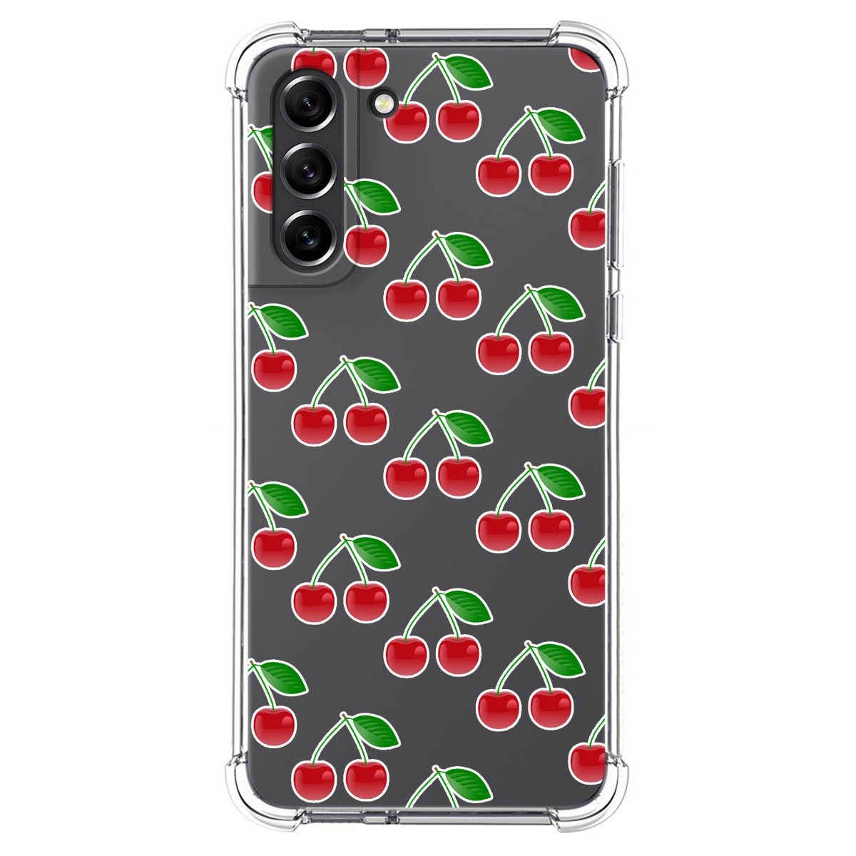 Funda Silicona Antigolpes para Samsung Galaxy S21 FE 5G diseño Cerezas Dibujos