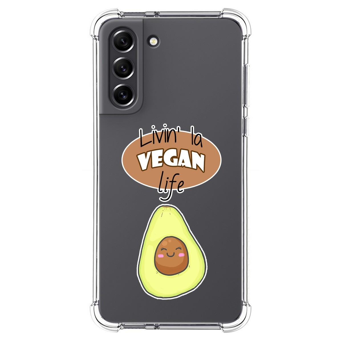 Funda Silicona Antigolpes para Samsung Galaxy S21 FE 5G diseño Vegan Life Dibujos