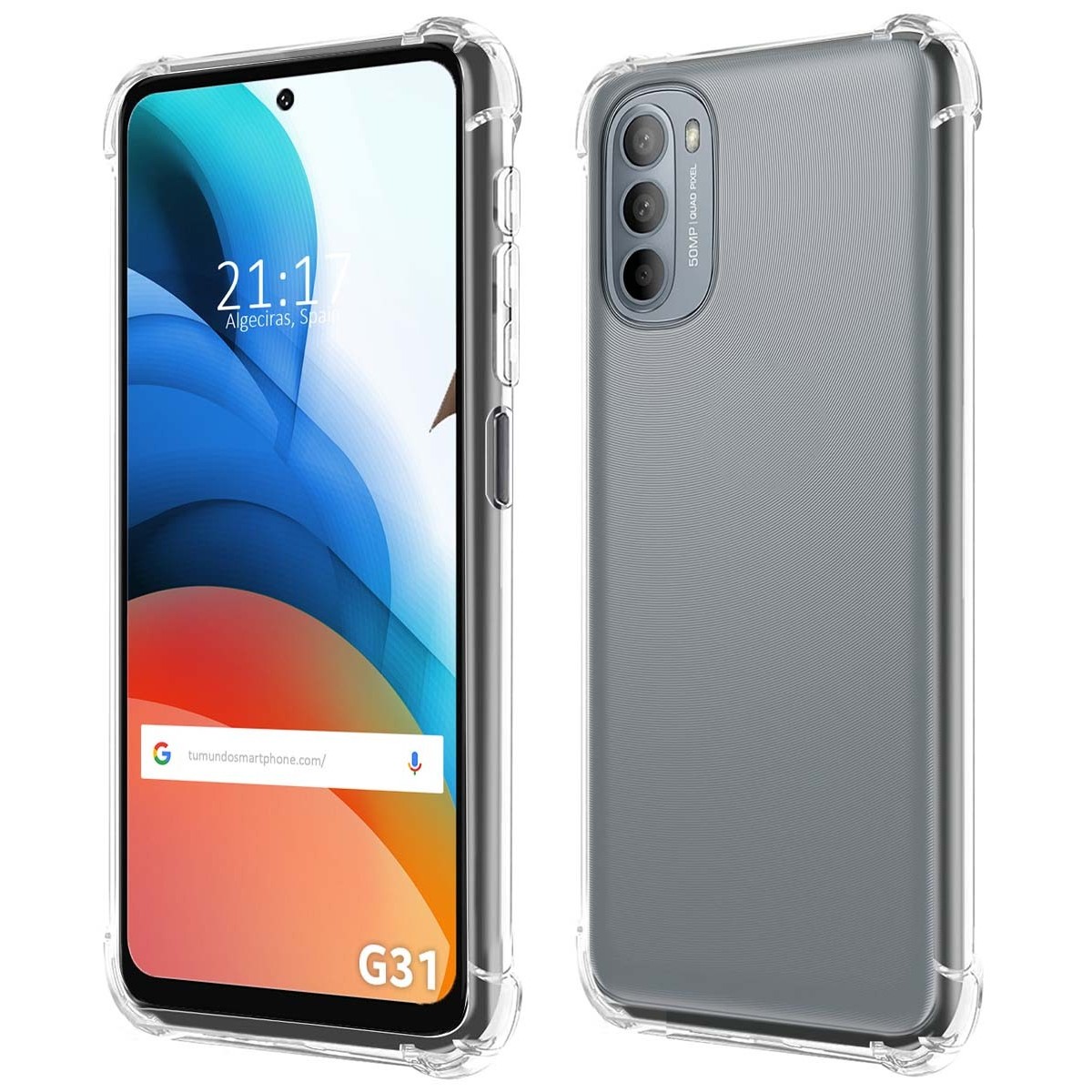 Funda Silicona Antigolpes Transparente para Motorola Moto G31