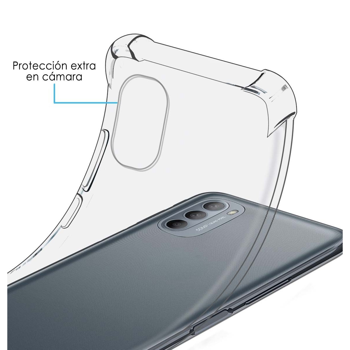 Funda Silicona Antigolpes Transparente para Motorola Moto G31