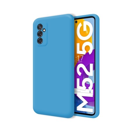 Funda Silicona Líquida Ultra Suave para Samsung Galaxy M52 5G Color Azul