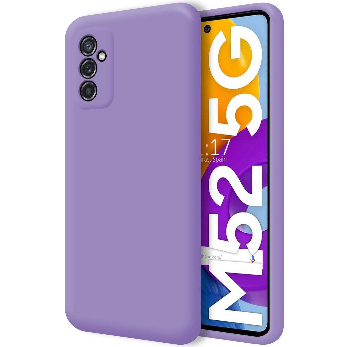 Funda Silicona Líquida Ultra Suave para Samsung Galaxy M52 5G Color Morada