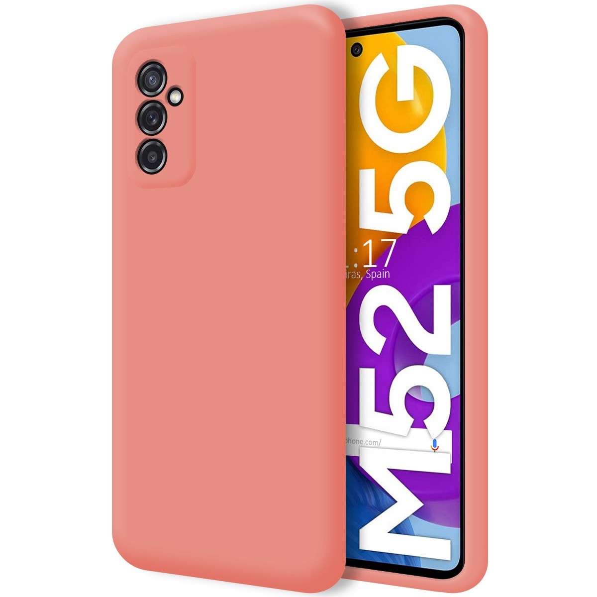 Funda Silicona Líquida Ultra Suave para Samsung Galaxy M52 5G Color Rosa