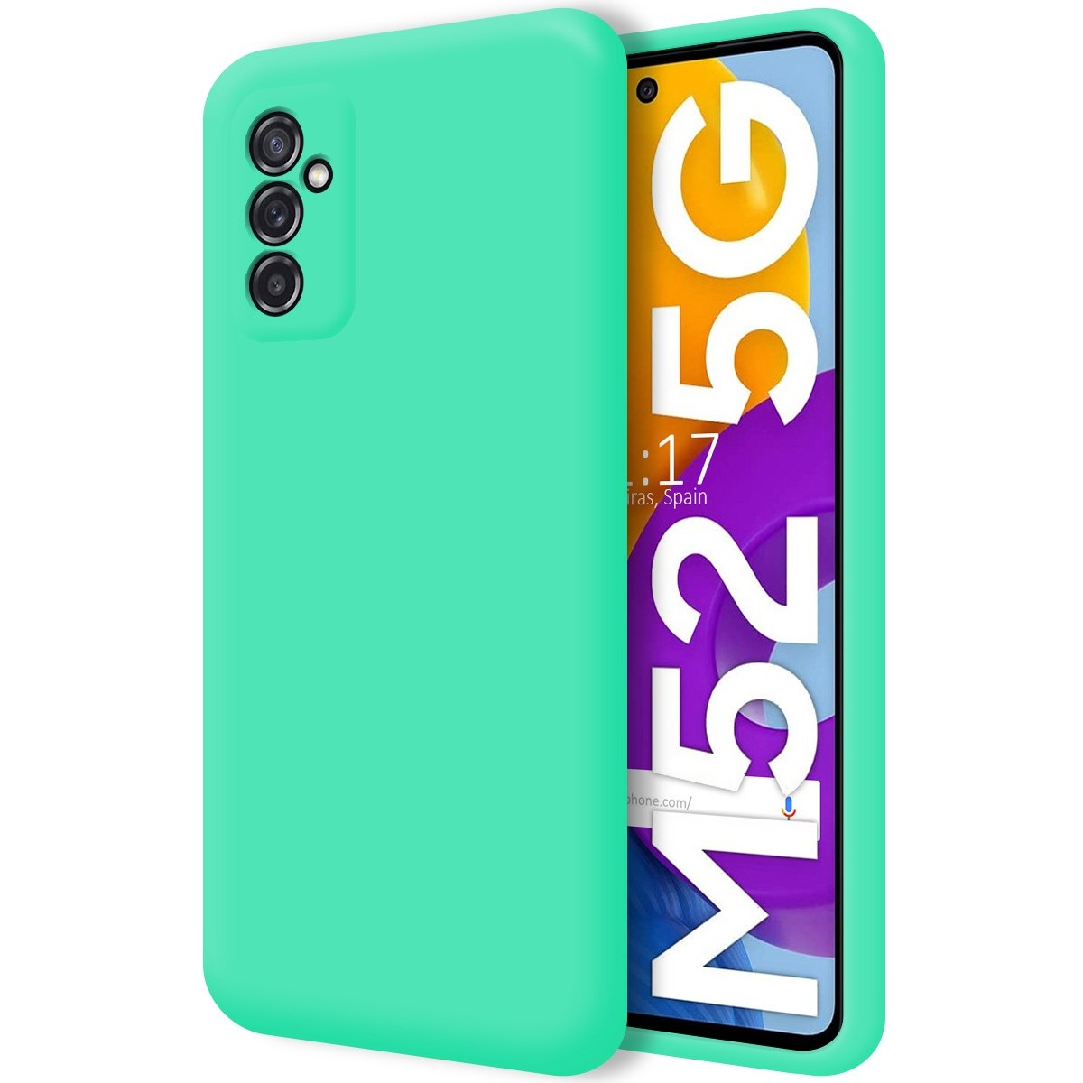 Funda Silicona Líquida Ultra Suave para Samsung Galaxy M52 5G Color Verde