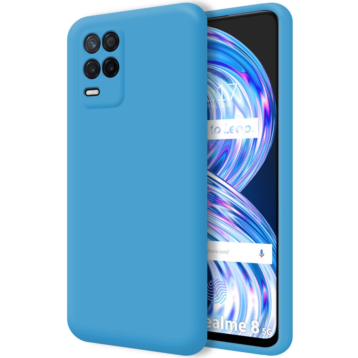 Funda Silicona Líquida Ultra Suave para Realme 8 5G / Narzo 30 5G Color Azul