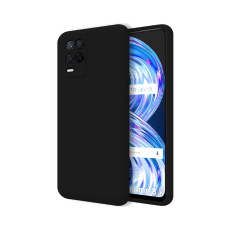 Funda Silicona Líquida Ultra Suave para Realme 8 5G / Narzo 30 5G Color Negra