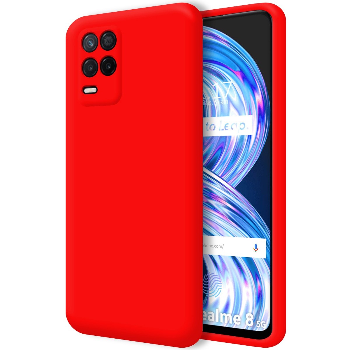 Funda Silicona Líquida Ultra Suave para Realme 8 4G / 8 Pro Color Roja