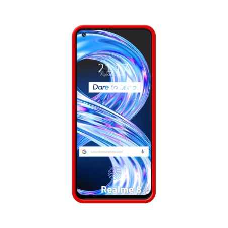 Funda Silicona Líquida Ultra Suave para Realme 8 4G / 8 Pro Color Roja
