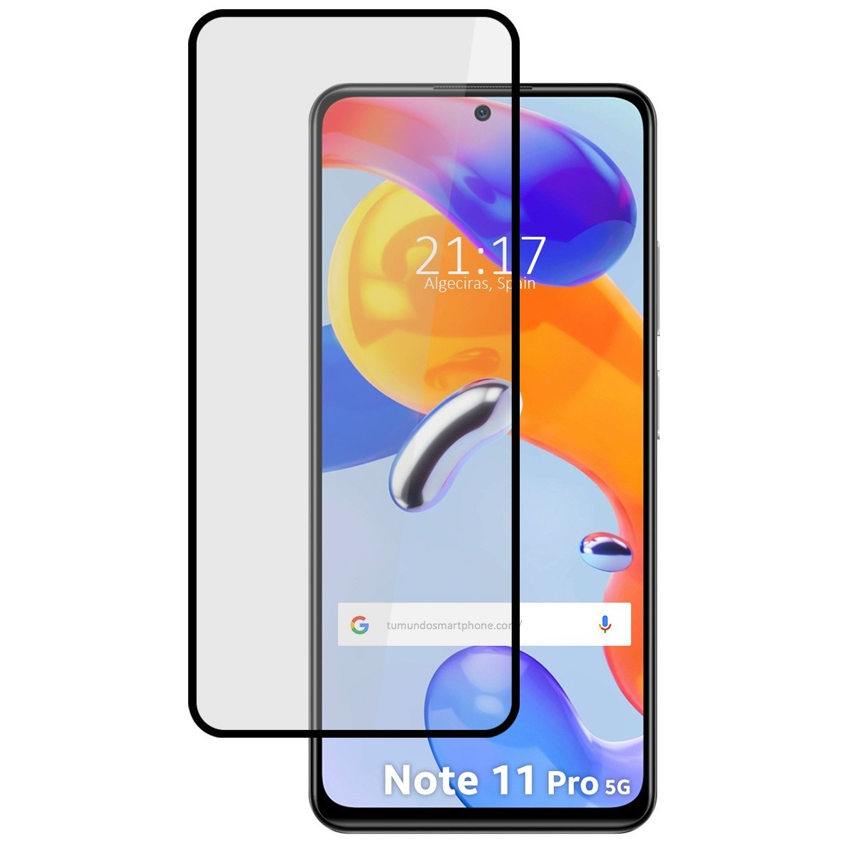 Protector Cristal Templado Completo 5D Full Glue Negro para Xiaomi Redmi Note 11 Pro / 11 Pro 5G Vidrio