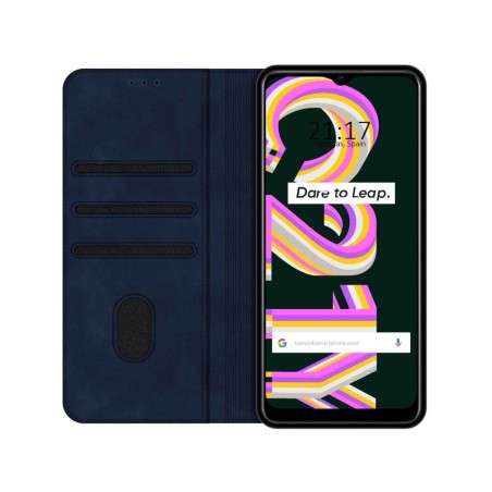 Funda Polipiel con tarjetero para Realme C21Y / C25Y color Azul