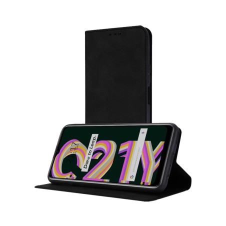 Funda Polipiel con tarjetero para Realme C21Y / C25Y color Negra