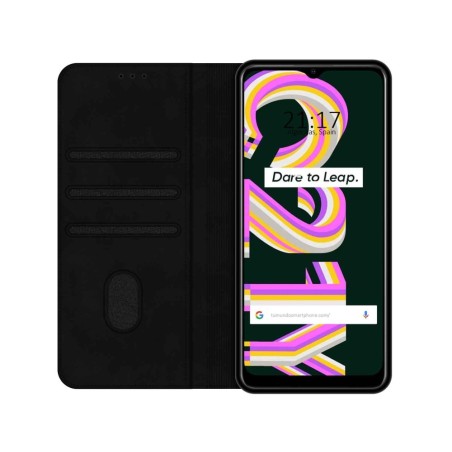 Funda Polipiel con tarjetero para Realme C21Y / C25Y color Negra