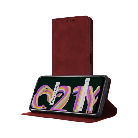 Funda Polipiel con tarjetero para Realme C21Y / C25Y color Roja