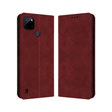 Funda Polipiel con tarjetero para Realme C21Y / C25Y color Roja