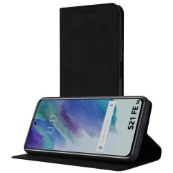 Funda Polipiel con tarjetero para Samsung Galaxy S21 FE 5G color Negra