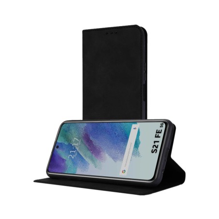 Funda Polipiel con tarjetero para Samsung Galaxy S21 FE 5G color Negra