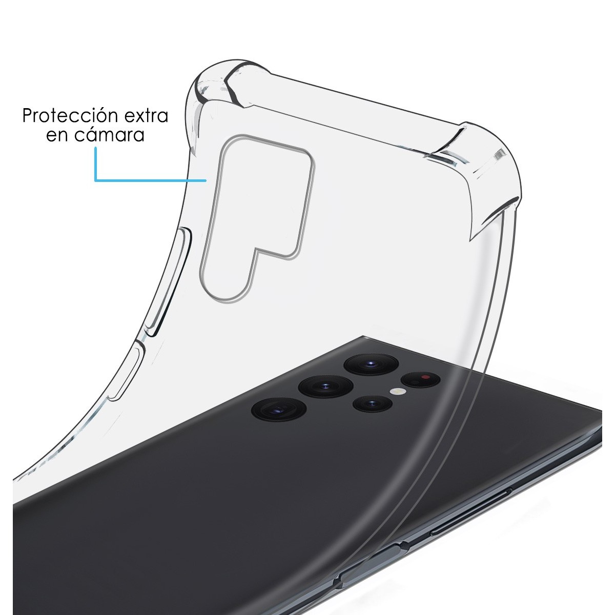 Funda Silicona Antigolpes Transparente para Samsung Galaxy S22 Ultra 5G