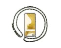 Funda Colgante Transparente para Samsung Galaxy S22 5G con Cordon Verde / Dorado