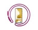 Funda Colgante Transparente para Samsung Galaxy S22 5G con Cordon Rosa Fucsia