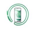 Funda Colgante Transparente para Samsung Galaxy S22 Plus 5G con Cordon Verde Agua