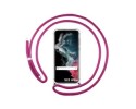 Funda Colgante Transparente para Samsung Galaxy S22 Ultra 5G con Cordon Rosa Fucsia