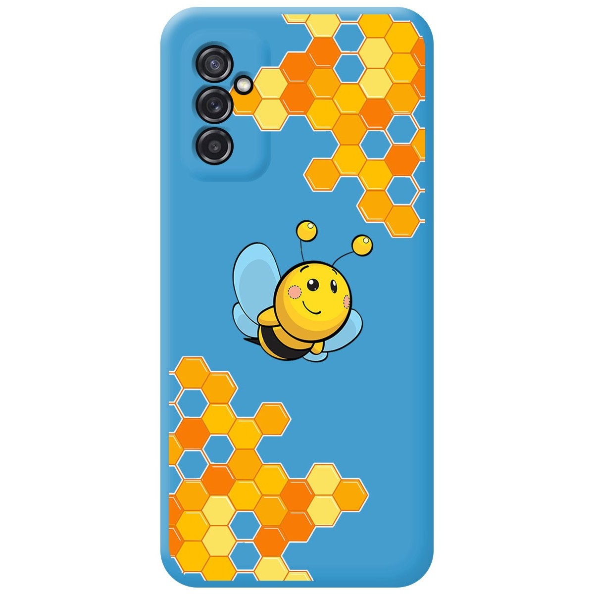 Funda Silicona Líquida Azul para Samsung Galaxy M52 5G diseño Abeja Dibujos